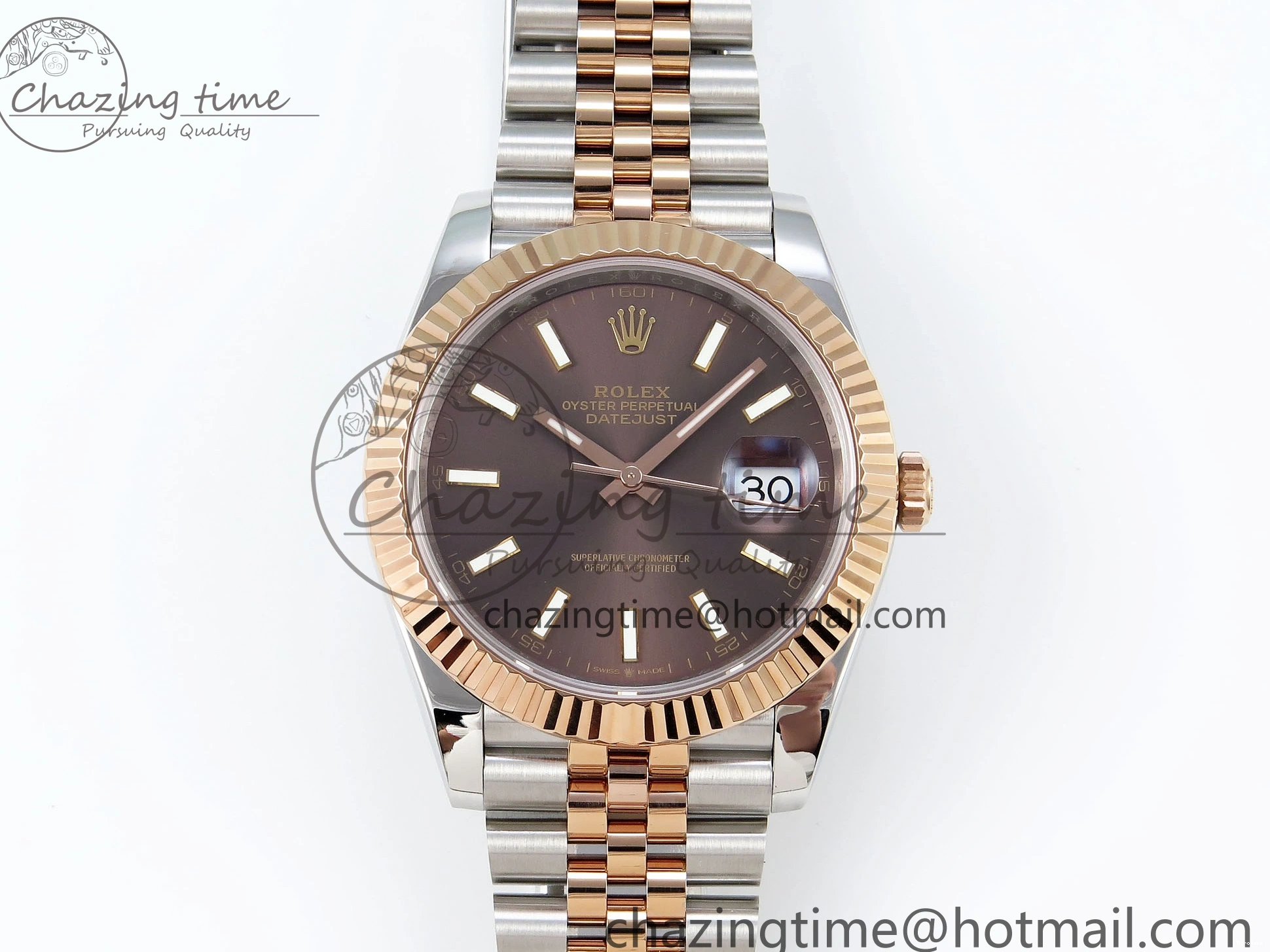 MiroTime 0226 Original DateJust 41 126331 904L SS RG VSF 1:1 Best Edition Brown Dial on Jubilee Bracelet VS 1711